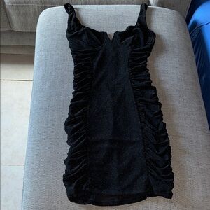 ASTR Sparkly Ruched Mini Dress